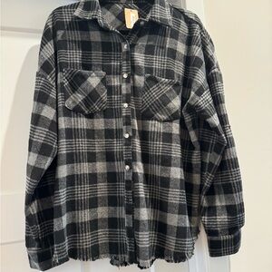 Black/ gray flannel